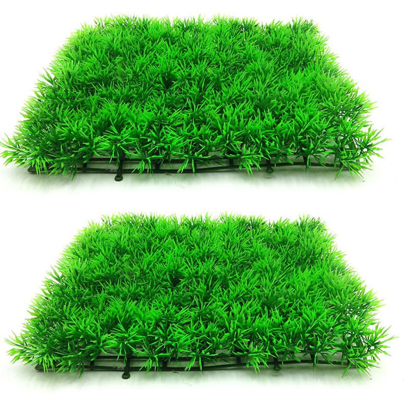 Aquarium Planted Seeds - 人工緑草植物芝生ターフ水生水族館水槽の装飾偽苔水族館の装飾品水族館用品 25 × 25 センチメートル
