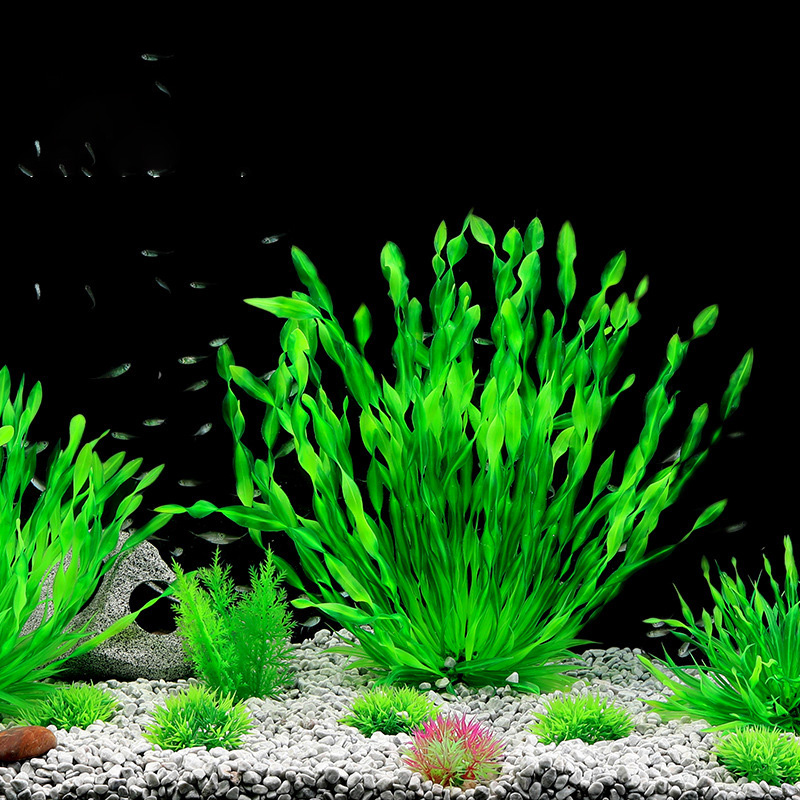 Aquarium Planted Seeds - 13/23/32/36/40cm水槽人工植物グリーン水中フェイク水草水生プラスチック植物魚タンク装飾