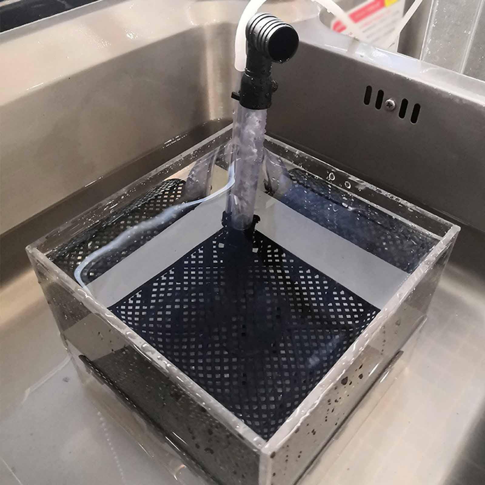 Planted Aquarium With Gravel - アクリル製エビ水槽フィルター、砂利の下に設置する正方形の透明な水槽ボックス、稚魚や水草の成長に最適