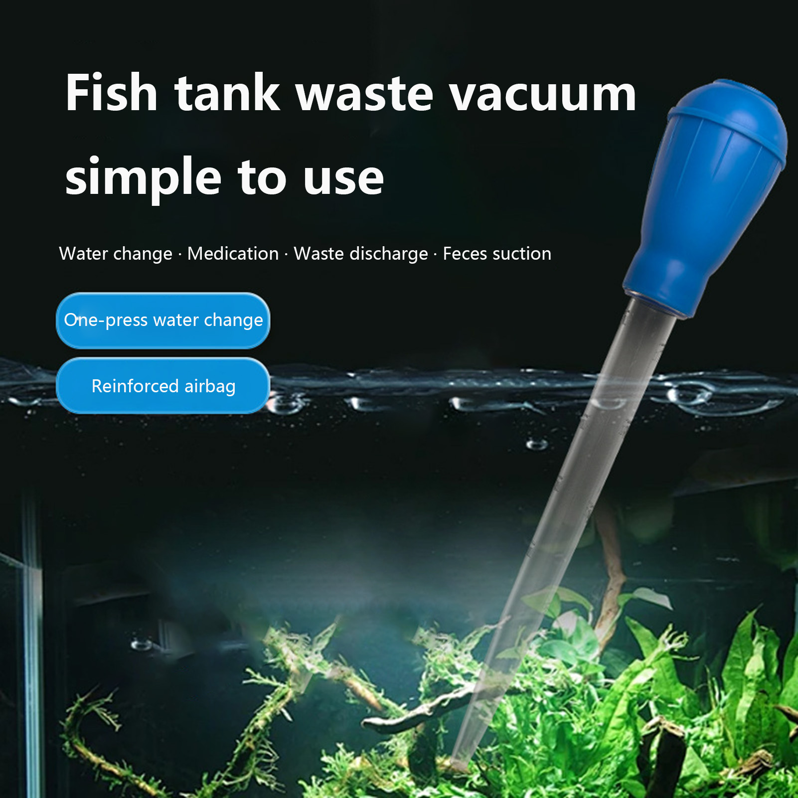 Planted Aquarium Maintenance Kit - 手動水槽清掃ピペット 水槽砂利清掃ストロー 魚タンク水交換器 ドロッパー 廃棄物除去器 延長チューブ付き