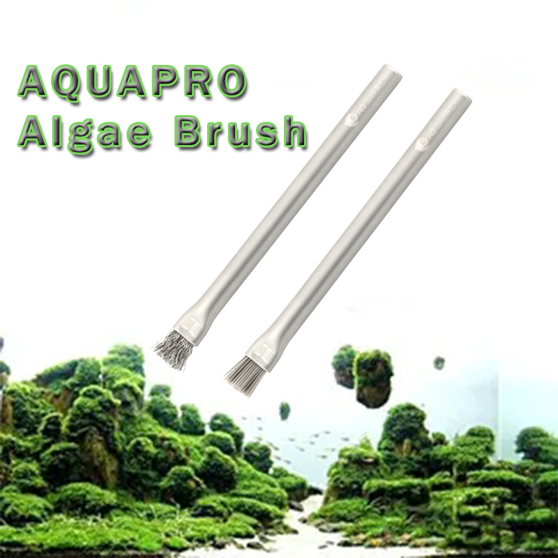 Planted Aquarium Ada - Aquapro 藻類ブラシ水族館アクセサリー水槽クリーニングツールステンレス鋼ハードプロ水クリーナーリムーバー植物 ADA 品質