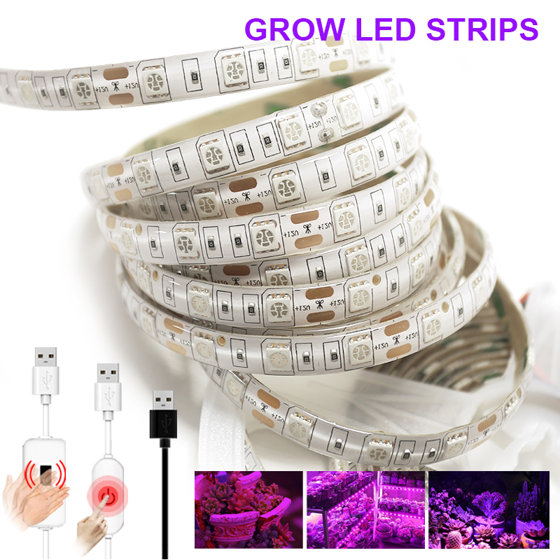 Planted Aquarium Hours - 植物栽培用LEDストリップライト,5V,USB付き,フルスペクトル,屋内栽培用,smd2835