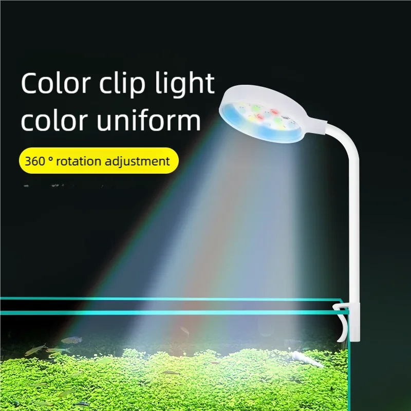Aquarium Plant Light Spectrum - 3W LEDクリップ式水槽ライト フルスペクトルUSB水槽ライト 360 ° 小型水槽用回転式水草育成ライト