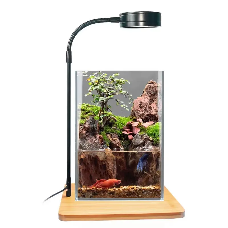 Planted Aquarium Hours - デスクトップ装飾用タイマー付き水槽ランプ、調光可能な植物用水草LED水槽ライト（魚、サンゴ礁、藻類水槽用）
