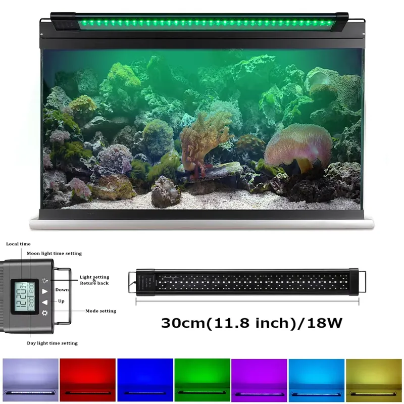 LED IP68 11.8インチ 18W 水槽用植物育成ライ - Planted Aquarium Hours のレビューと価格