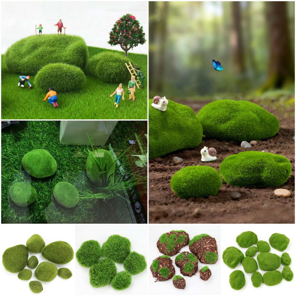 2/4/6/10 個グリーン人工苔石マイクロ風景植毛フォーム - Planted Aquarium Models のレビューと価格