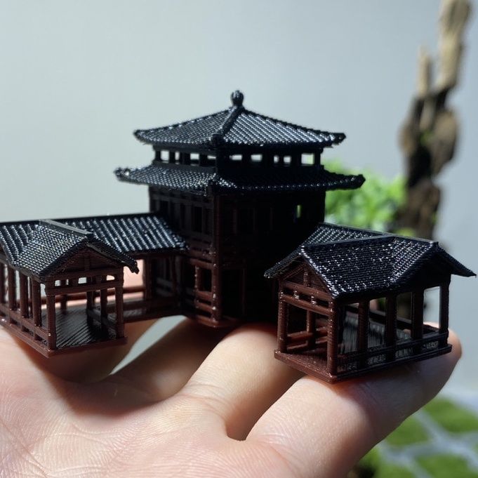 古代中国風建築モデル水族館マイクロ風景盆栽3Dプリントアート - Planted Aquarium Models のレビューと価格