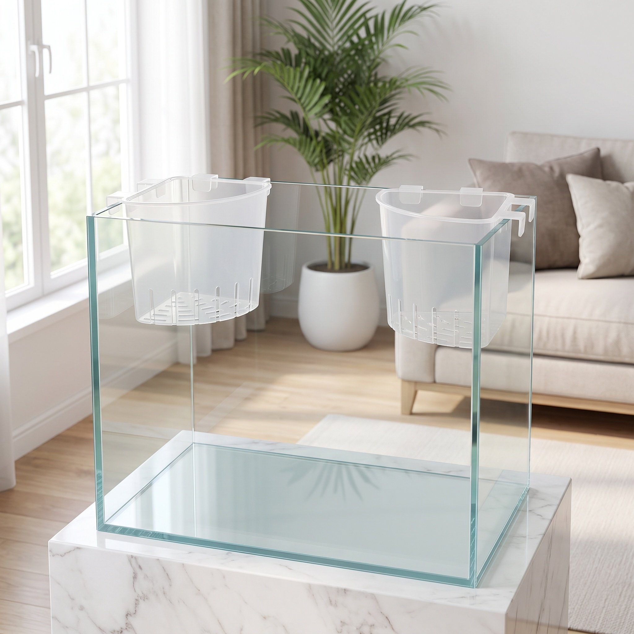 4個入り水槽用吊り下げ式コーナープラントホルダー プラスチッ - Planted Aquarium With Fish のレビューと価格