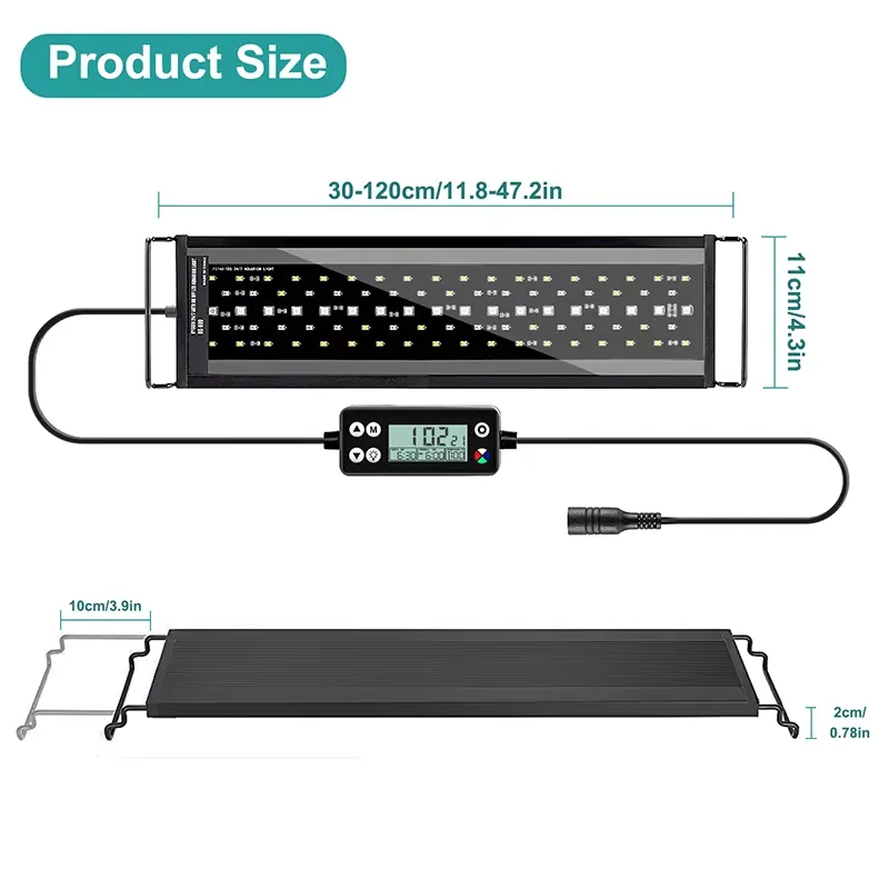 新型75cmフルスペクトルLED水槽ライト 魚タンク、サンゴ - Planted Aquarium Hours のレビューと価格