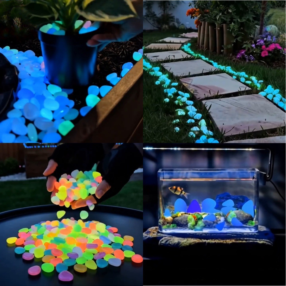 カラフルな暗闇で光る発光石、庭石、屋外庭園通路、水槽、鉢植え - Planted Aquarium With Fish のレビューと価格