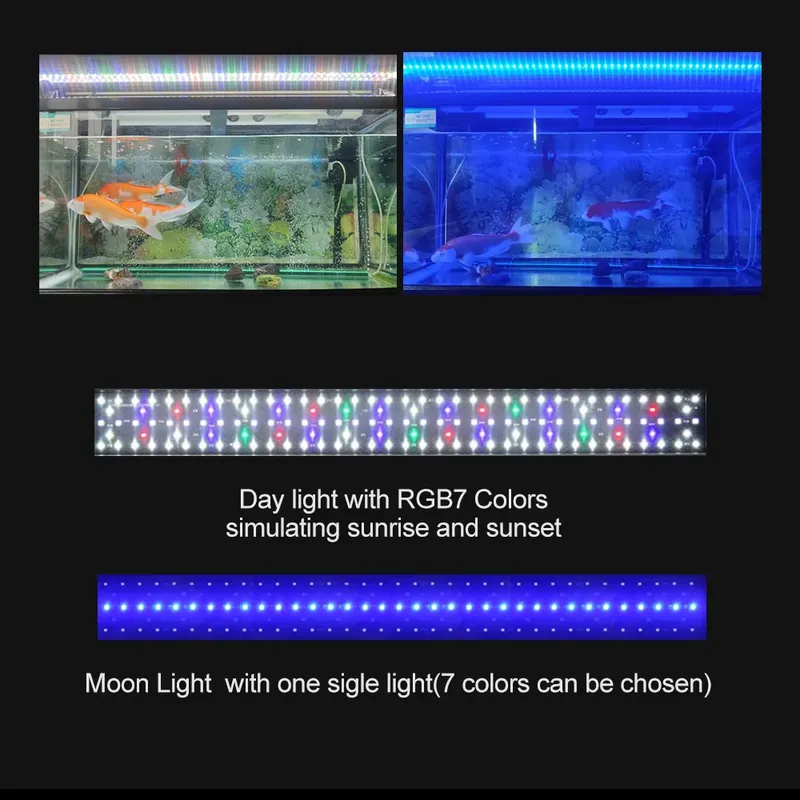 RGB LED水槽ライト 12～48インチ 防水 淡水魚水槽 - Planted Aquarium Hours のレビューと価格