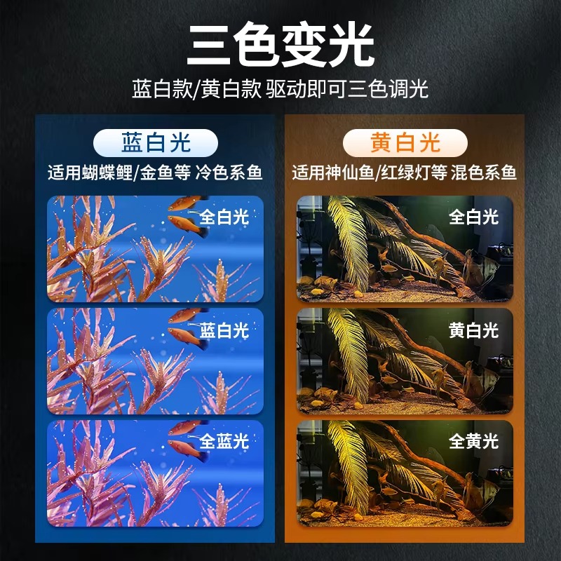 モダンな水槽ライトボックス、水槽水草用、3色16W COBフ - Aquarium Plant Light Spectrum のレビューと価格