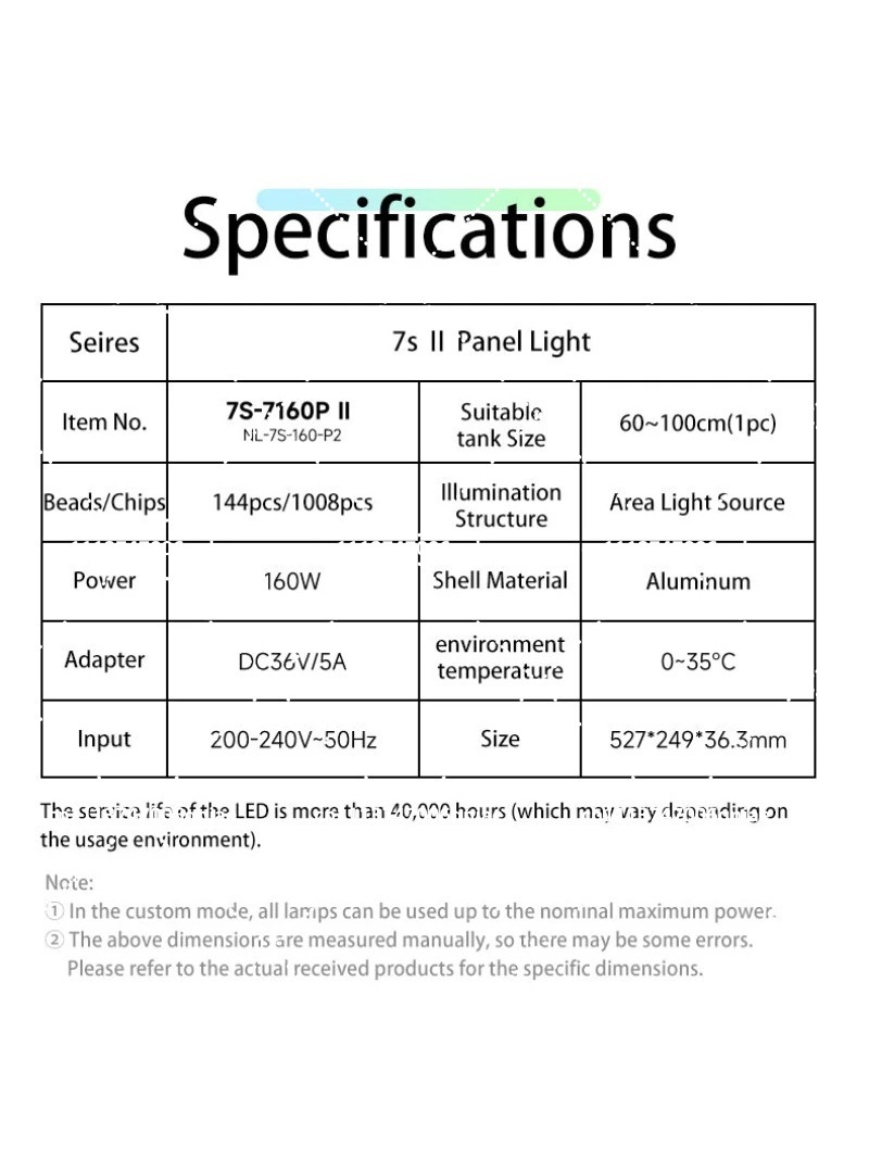 水槽用LEDライト 160W RGB フルスペクトル WIF - Aquarium Plant Light Spectrum のレビューと価格